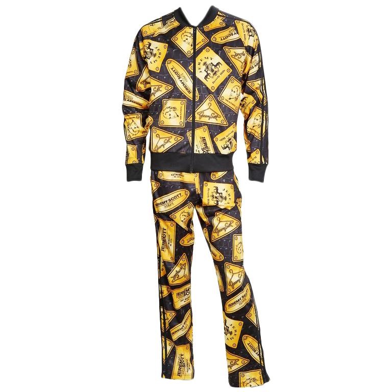 Jeremy Scott x Adidas Gold Plaque Print Track Suit at 1stDibs | jeremy scott  suit