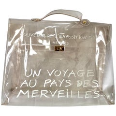 MINT. Vintage Hermes clear, transparent vinyl Kelly bag, Japan limited Edition.