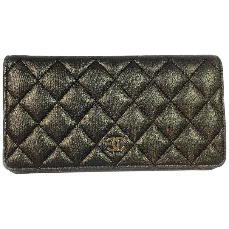 CHANEL Wallet in Gold Plated Canvas For Sale at 1stdibs