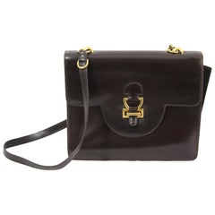 Hermes Vintage 60's Brown Box Leather Sandrine Shoulder Bag