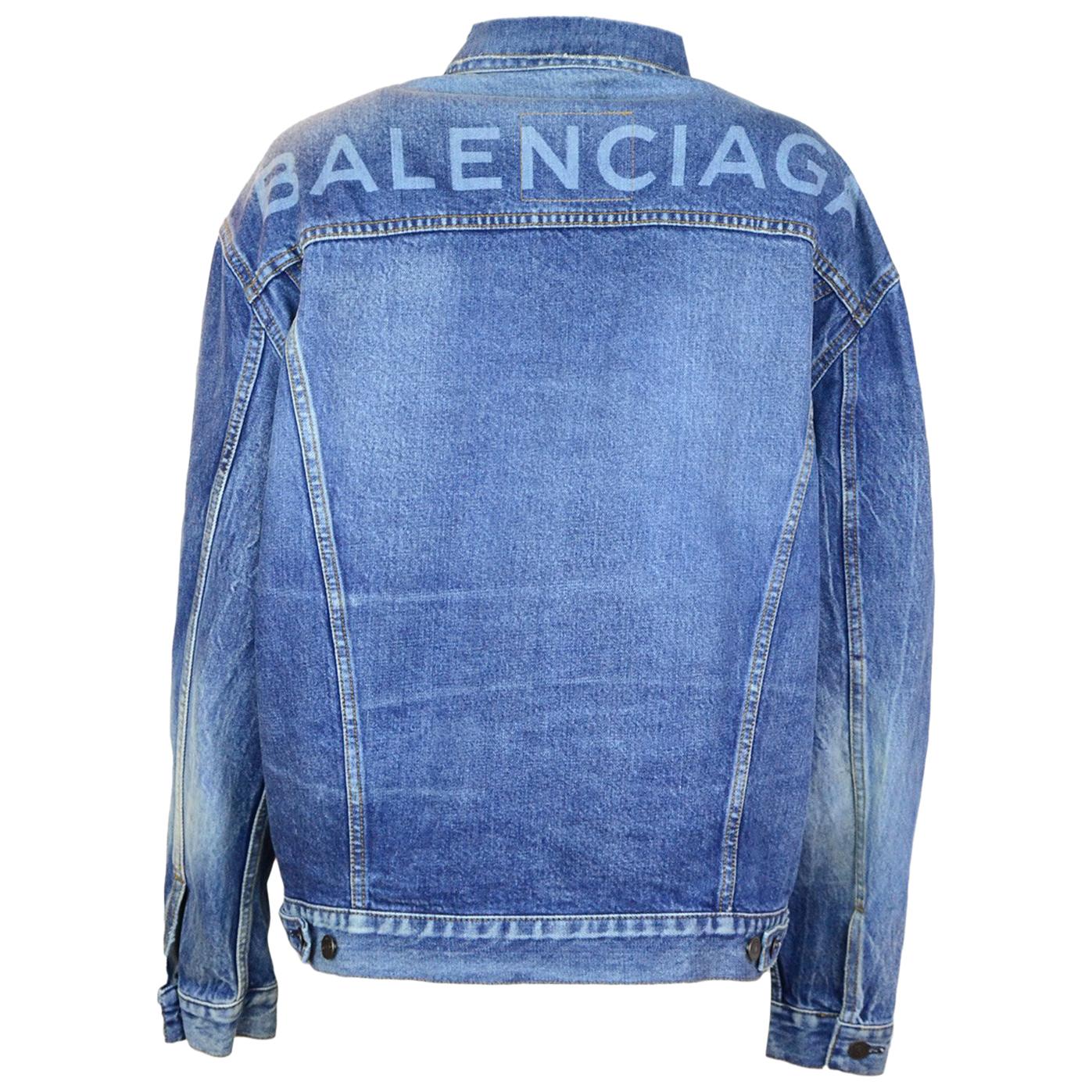 Balenciaga Blue Like a Man Oversized Distressed Denim Jacket, 2018
