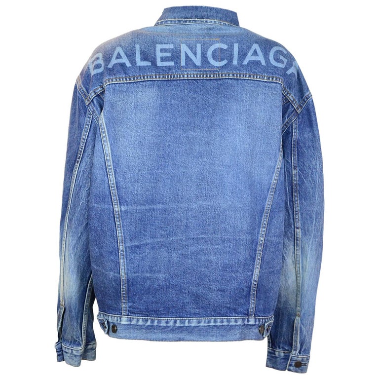 Balenciaga Blue Like a Man Oversized Distressed Denim Jacket, 2018 For Sale  at 1stDibs | balenciaga like a man denim jacket, balenciaga denim jacket  2018, balenciaga blue jacket
