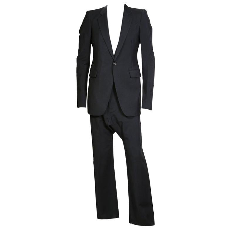 Rick Owens Black Wool and Mohair Suit