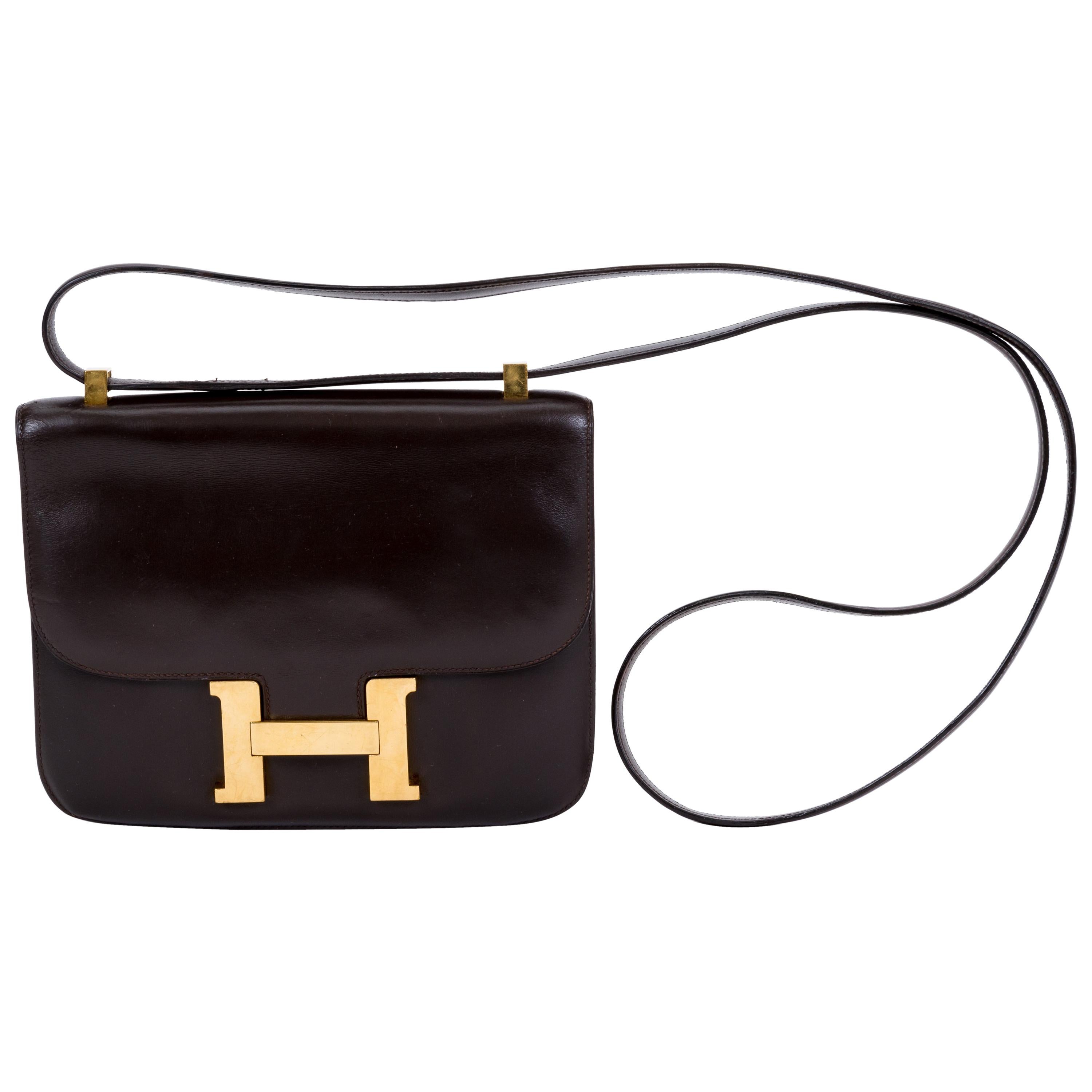 Hermès Vintage 70's Brown Box Constance Crossbody Bag