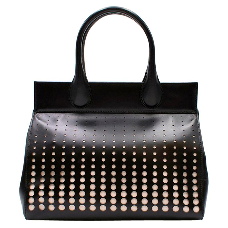 Alaia Monochrome Laser Cut Top Handle Bag For Sale