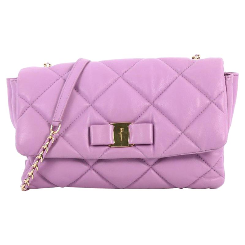 Salvatore Ferragamo Ginny Crossbody Bag Quilted Leather Medium