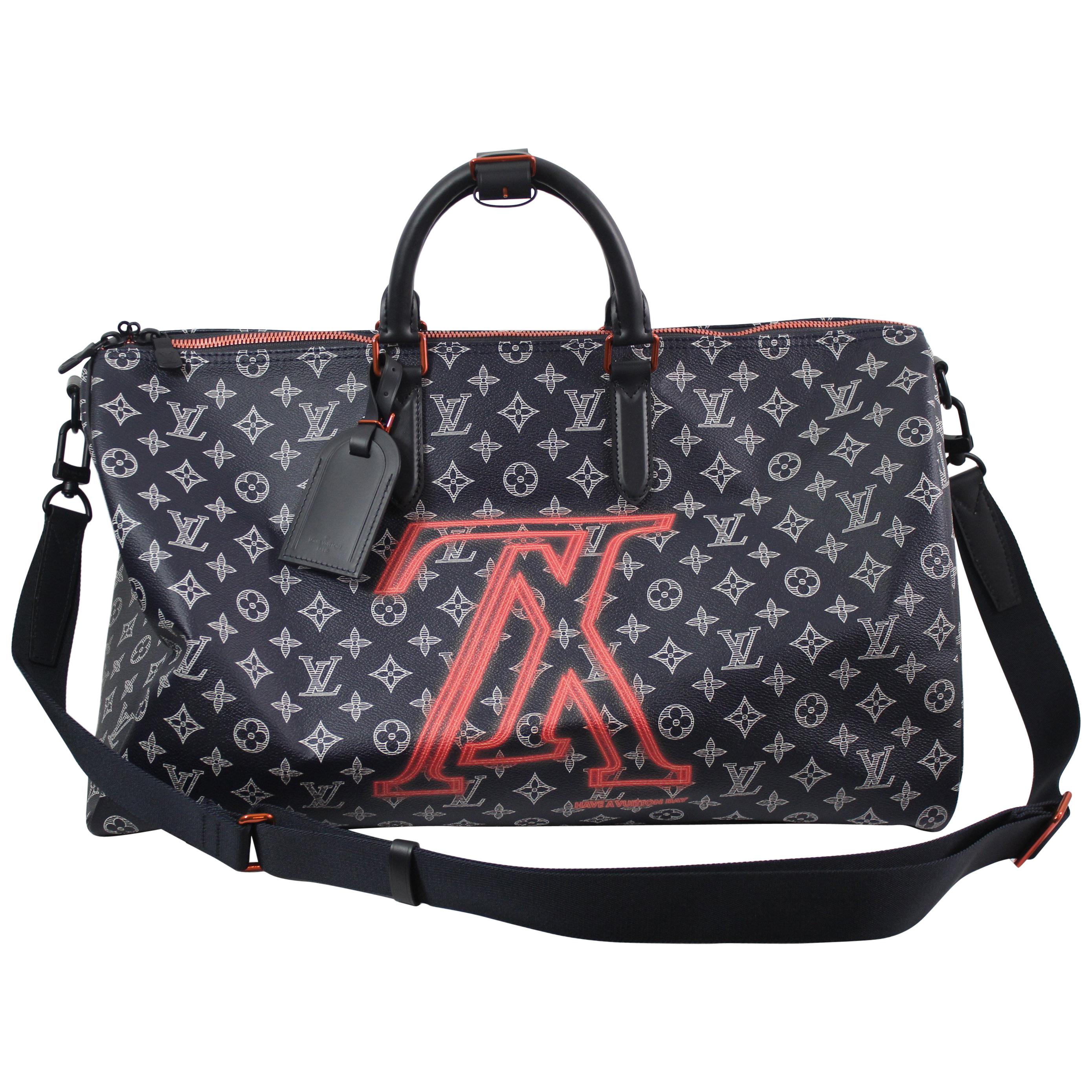 Louis Vuitton Keepall Bandouliere Bag Limited Edition Upside Down Monogram  Ink50 at 1stDibs