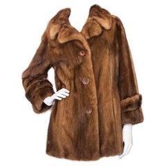 Retro 1970s Christian Dior Caramel Collored Mink Fur Coat