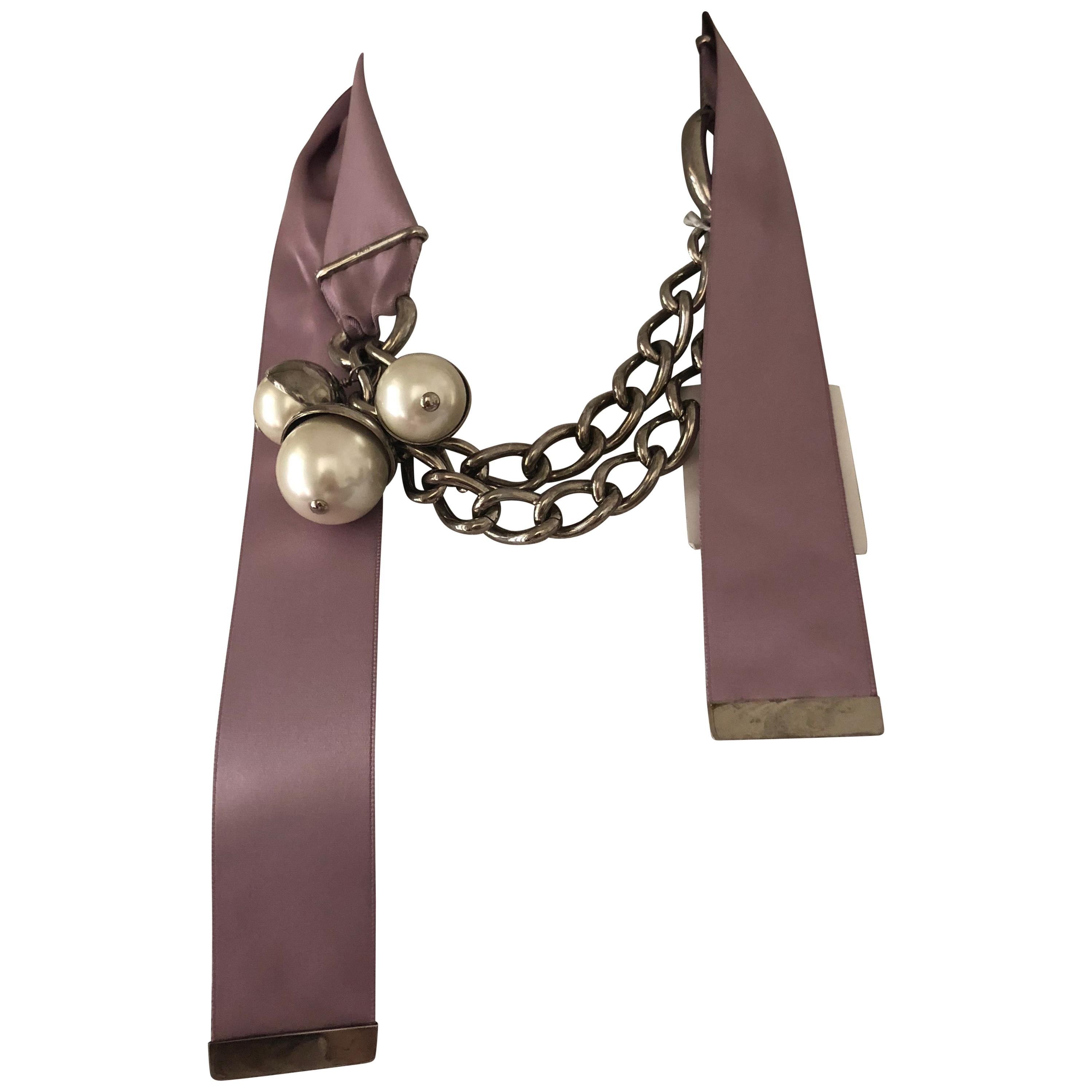 Christian Dior Necklace with silk Ribbon