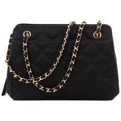 Chanel Vintage CC Chain Shoulder Bag Quilted Satin Small