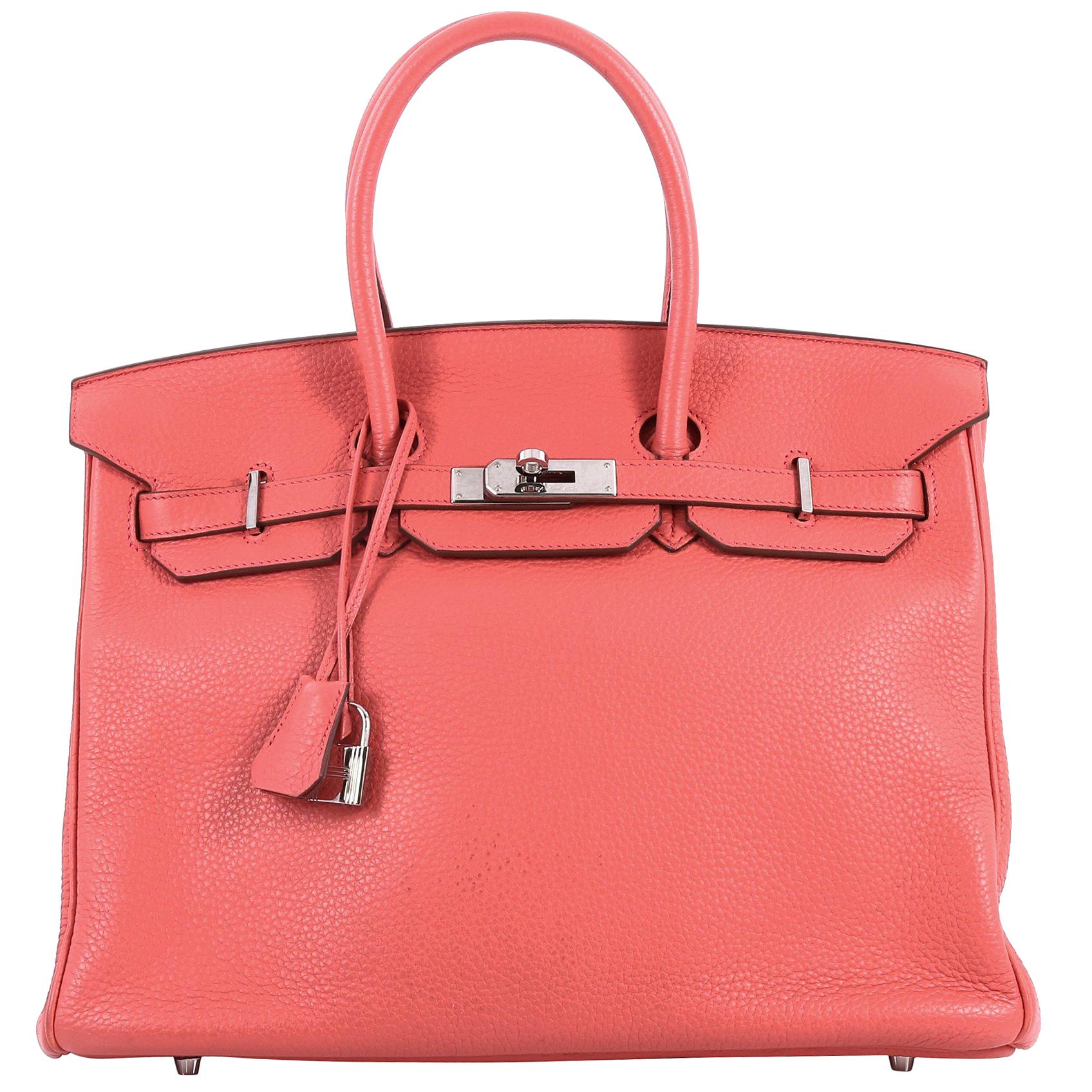 Hermes Birkin Handbag Bougainvillea Clemence with Palladium Hardware 35