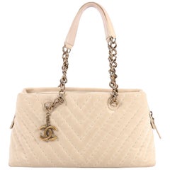 Chanel Surpique CC Charm Tote Chevron Iridescent Calfskin Small