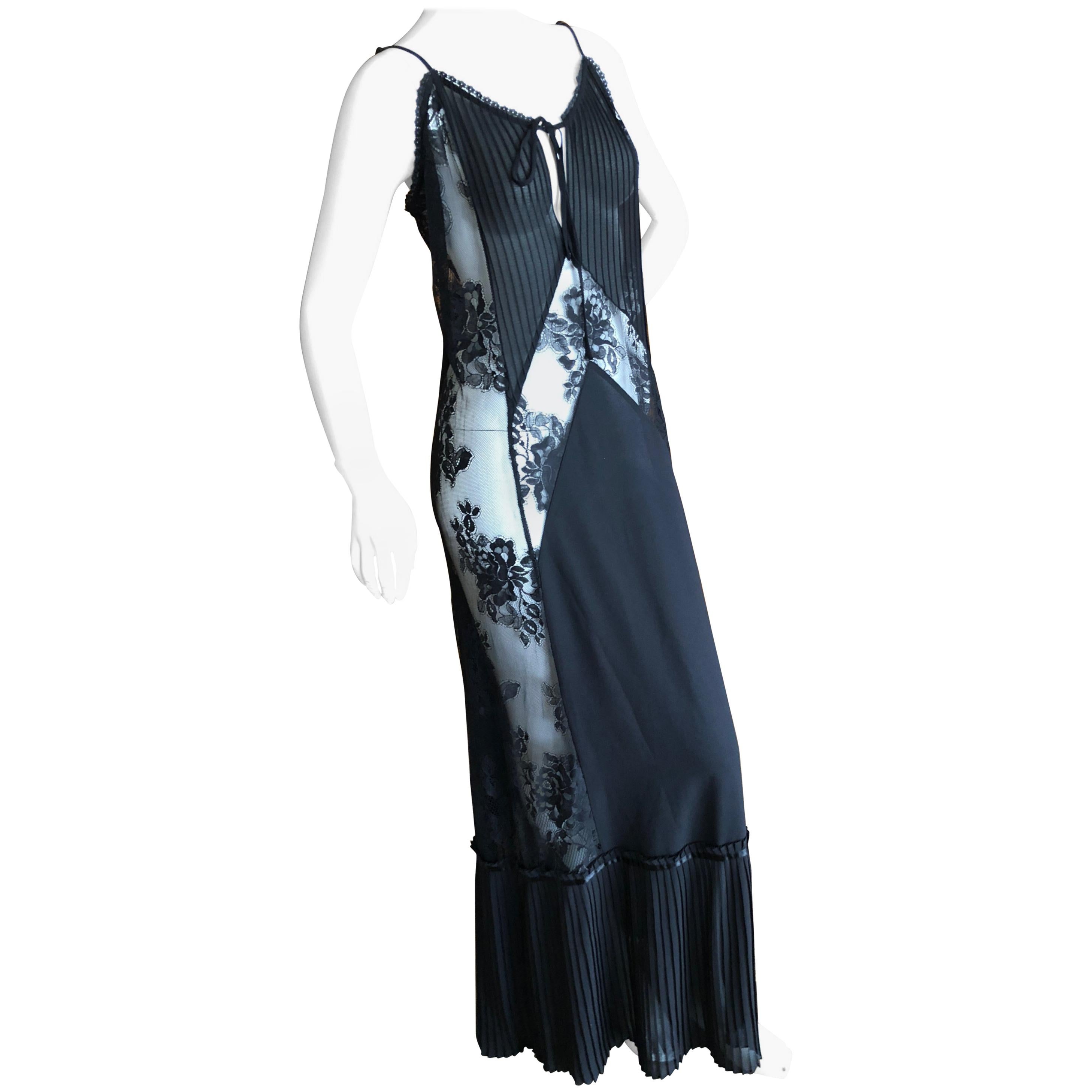 Alexander McQueen for McQ  Long Sheer Black Lace Dress Size L For Sale