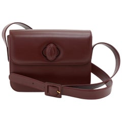 Cartier Must de Carter Line Burgundy Leather Medium Shoulder Bag