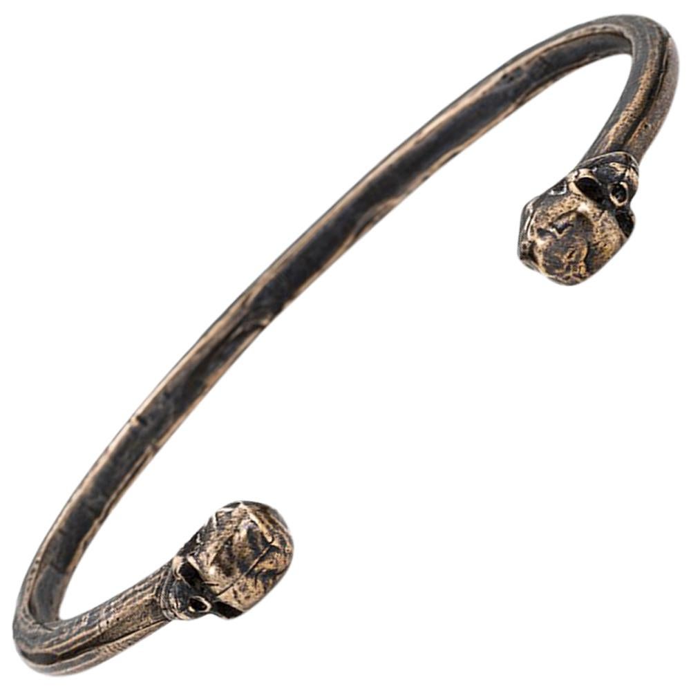 Bronze Ossa Skull Cuff Bracelet For Sale