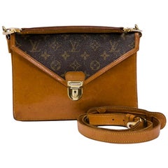 Louis Vuitton Vintage Brown Monogram Canvas and Natural Leather satchel bag  