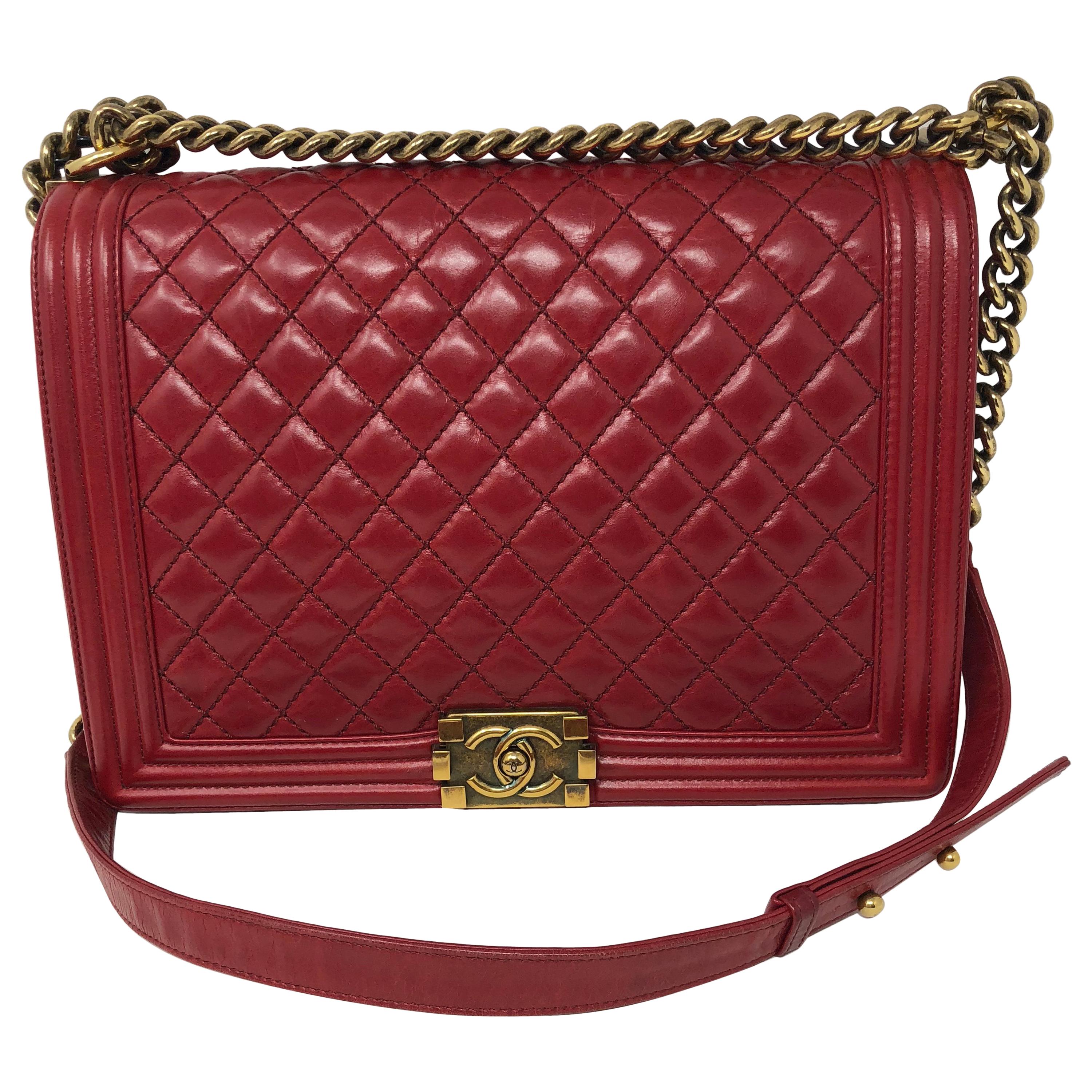 Chanel Boy Red Large Bag