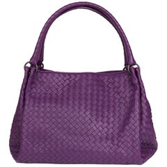 2010 Bottega Veneta Corot Purple Woven Lambskin Parachute Bag