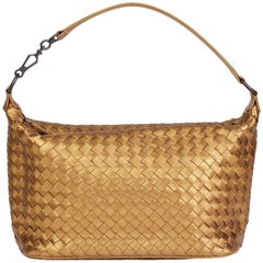 2010 Bottega Veneta Woven Metallic Grosgrain Calfskin Leather Small Shoulder Bag