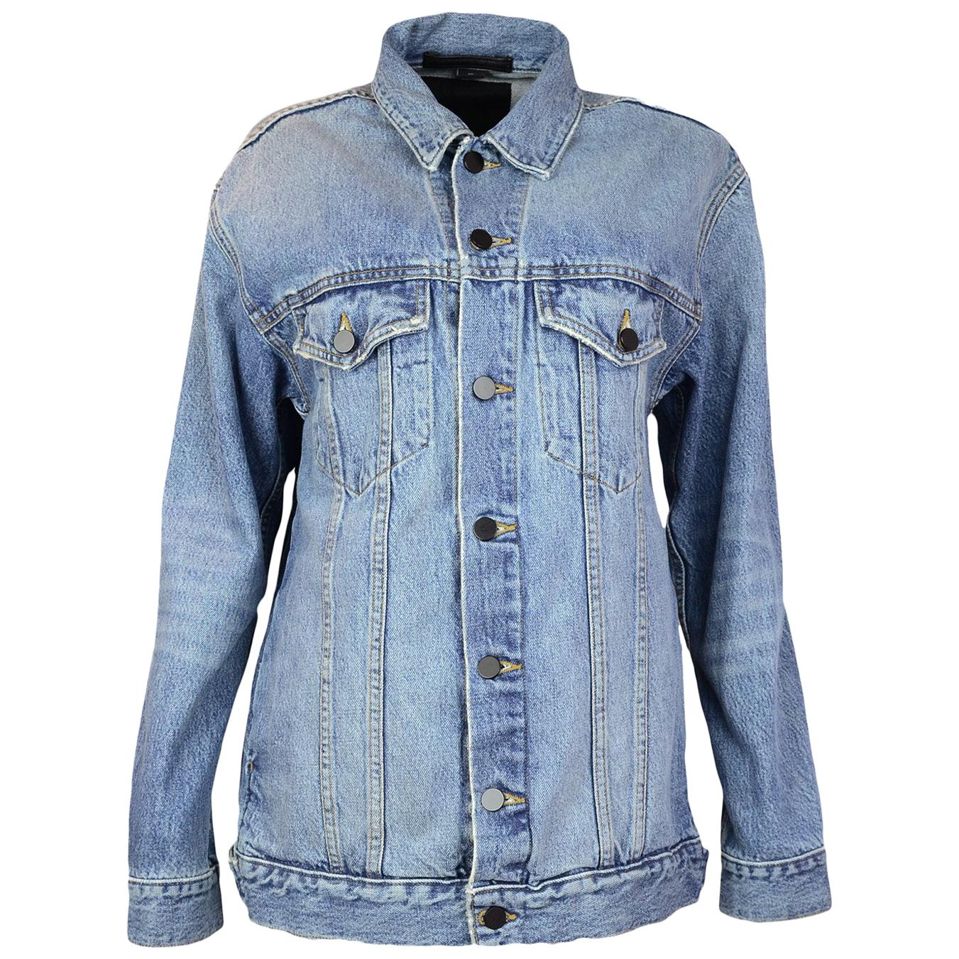 Alexander Wang Blue Daze Oversized Denim Jean Jacket sz S rt. $450 For Sale  at 1stDibs
