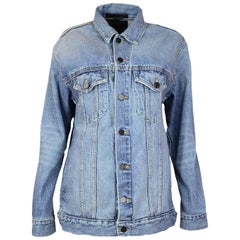 Alexander Wang Blue Daze Oversized Denim Jean Jacket sz S rt. $450