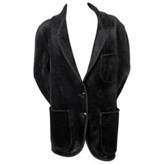 Azzedine Alaia black chenille runway sweater jacket, 1989 