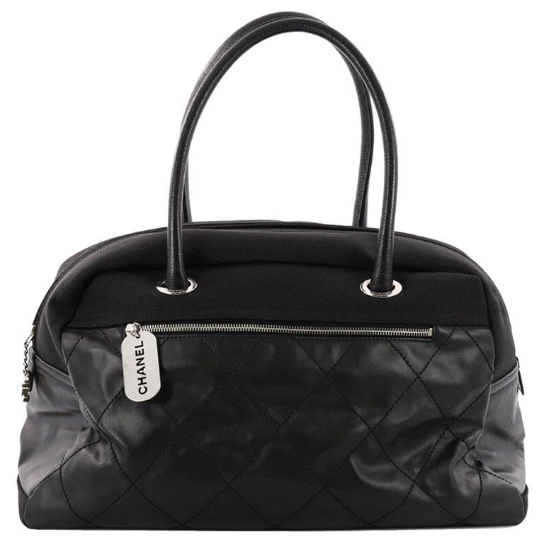 Chanel Biarritz Duffle Bag Quilted Canvas Large