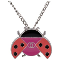 Chanel Enameled Ladybug Necklace