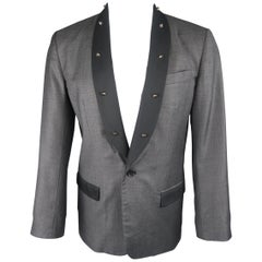 MARC by MARC JACOBS M Charcoal Studded Shawl Collar Sport Coat Jacket