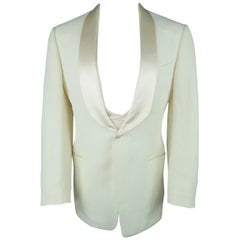 Giorgio Armani Cream Shawl Collar Tuxedo Sport Coat and Vest Set