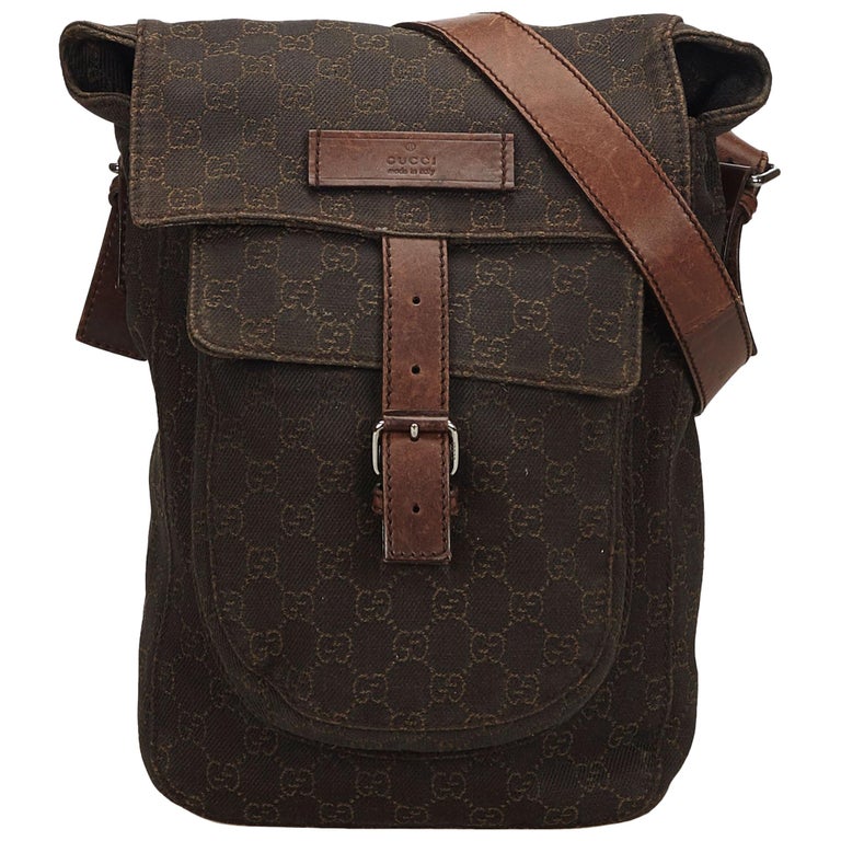 Gucci Brown Guccissima Cotton Crossbody Bag Gucci Brown Guccissima Cotton Crossbody Bag For