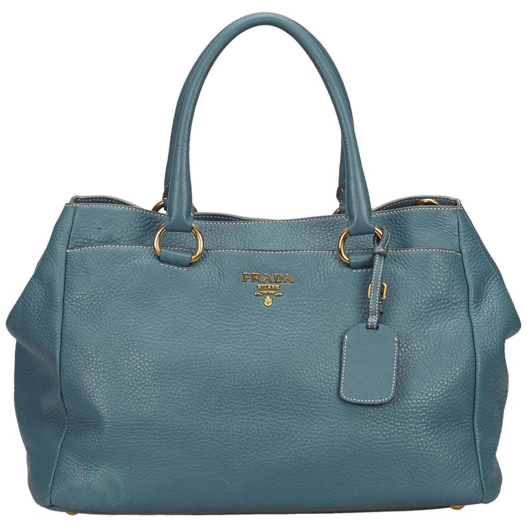 Prada Blue Leather Handbag