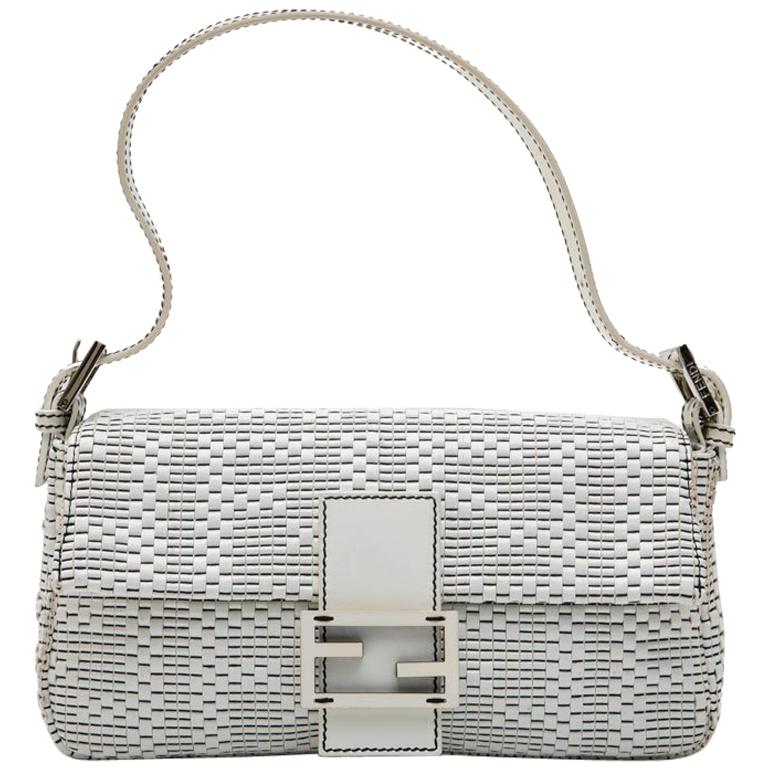 FENDI Baguette Bag in White and Black Patent Leather at 1stDibs fendi baguette white, fendi