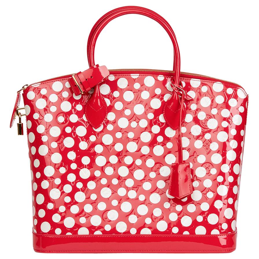 2012 Louis Vuitton Red Vernis Leather Dots Infinity Yayoi Kusama Lockit MM