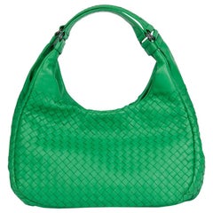 2010s Bottega Veneta Irish Green Woven Lambskin Medium Campana Bag