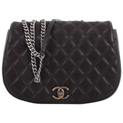 Chanel Casual Quilted Caviar Medium Pocket Flap Messenger Bag