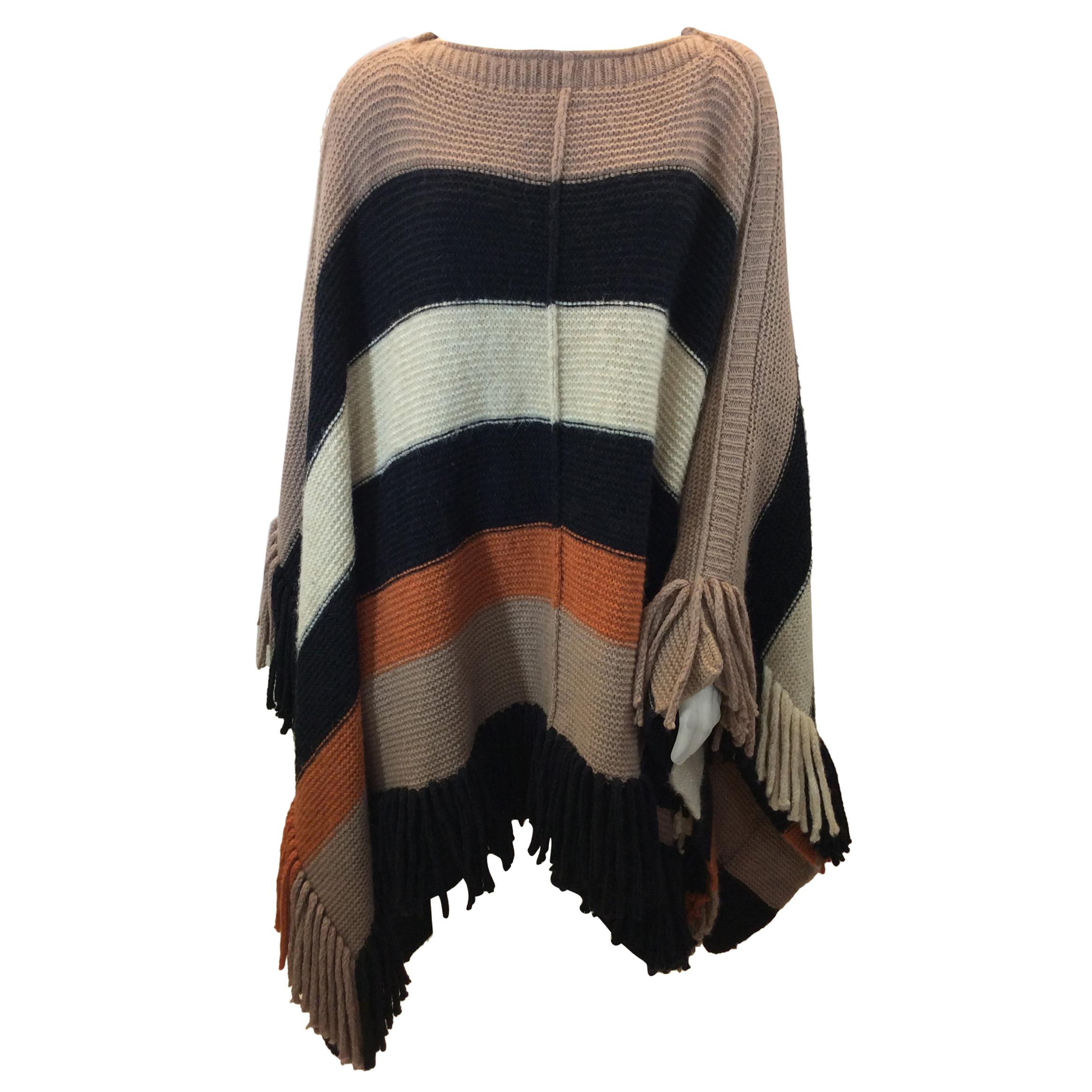 Sonia Rykiel Stripe Wool Cape For Sale