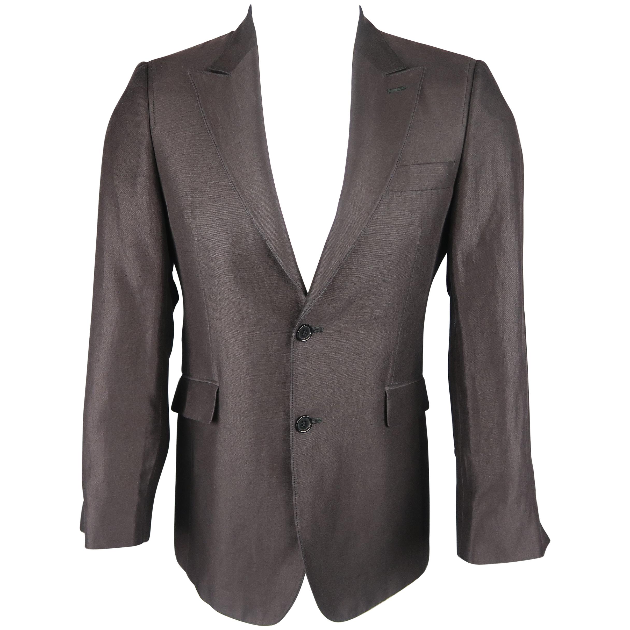 CoSTUME NATIONAL Regular Size 36 Cotton Blend Black Peak Lapel Sport Coat Jacket