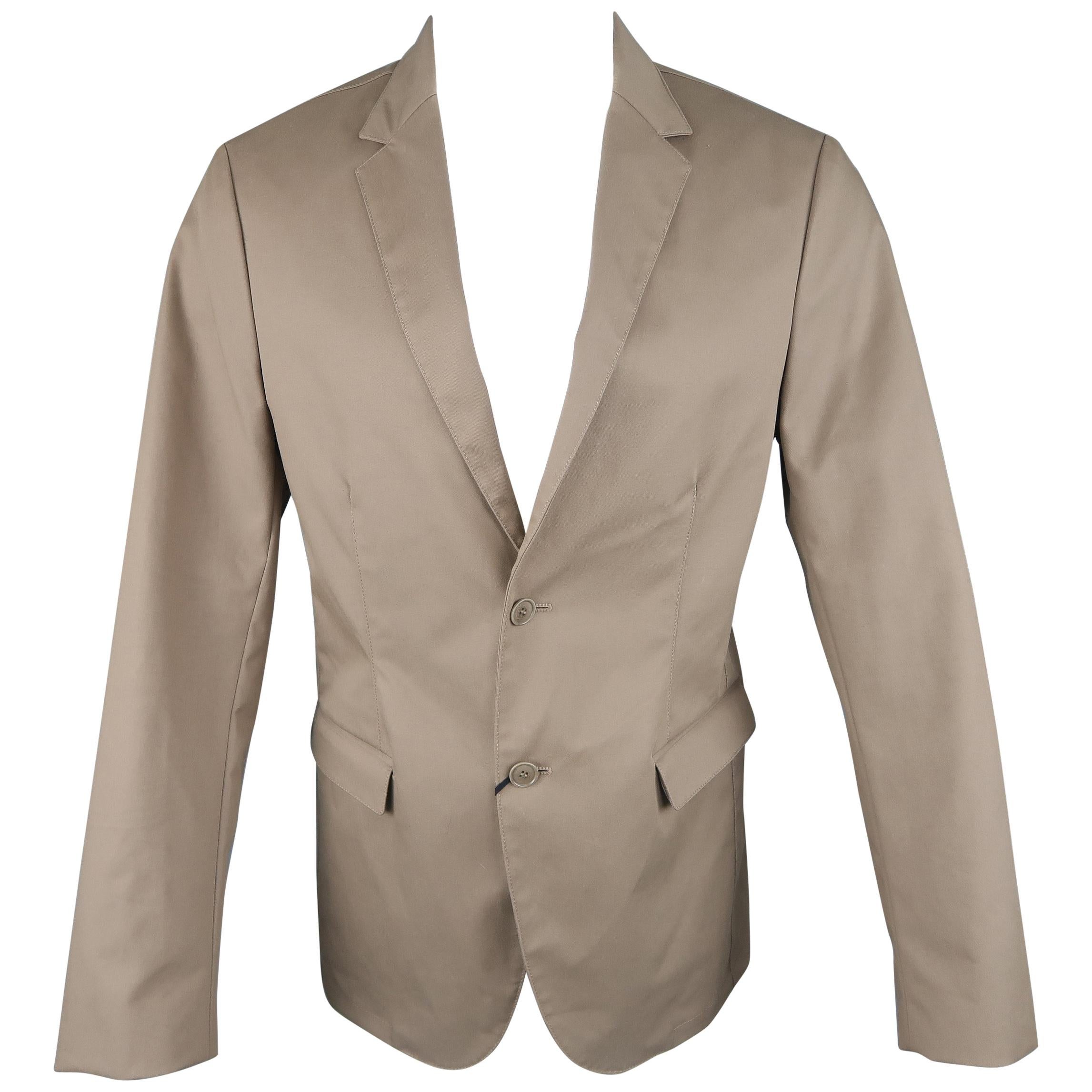 CALVIN KLEIN COLLECTION 38 Taupe Cotton Blend Notch Lapel Sport Coat Jacket