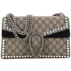 Gucci Dionysus Handbag Crystal Embellished GG Coated Canvas Small