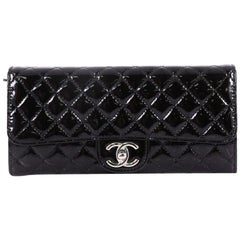 Chanel Wallet On Chain Clutch Quilted Patent East West