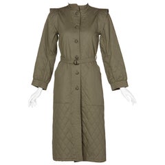 Retro Yves Saint Laurent Russian Collection Quilted Trench Coat YSL 1976 