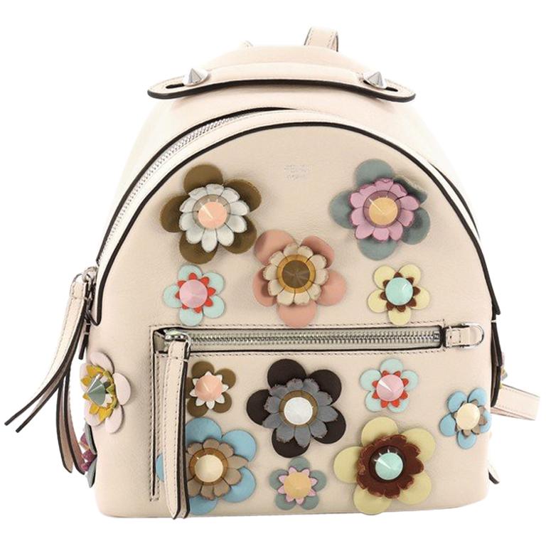 Fendi By The Way Flowerland Backpack Embellished Leather Mini 