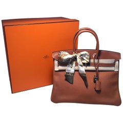 Hermes 35cm Tan Barenia Faubourg Leather Birkin Bag, 2018 