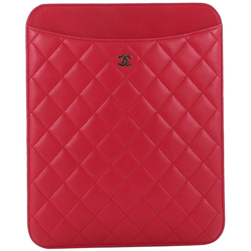 Chanel CC iPad Cover Quilted Lambskin