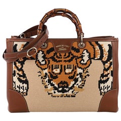 Gucci Bamboo Shopper Tote Needle Point Textile Large