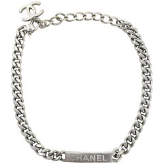 Chanel 2015 Silvertone ID Chain Necklace