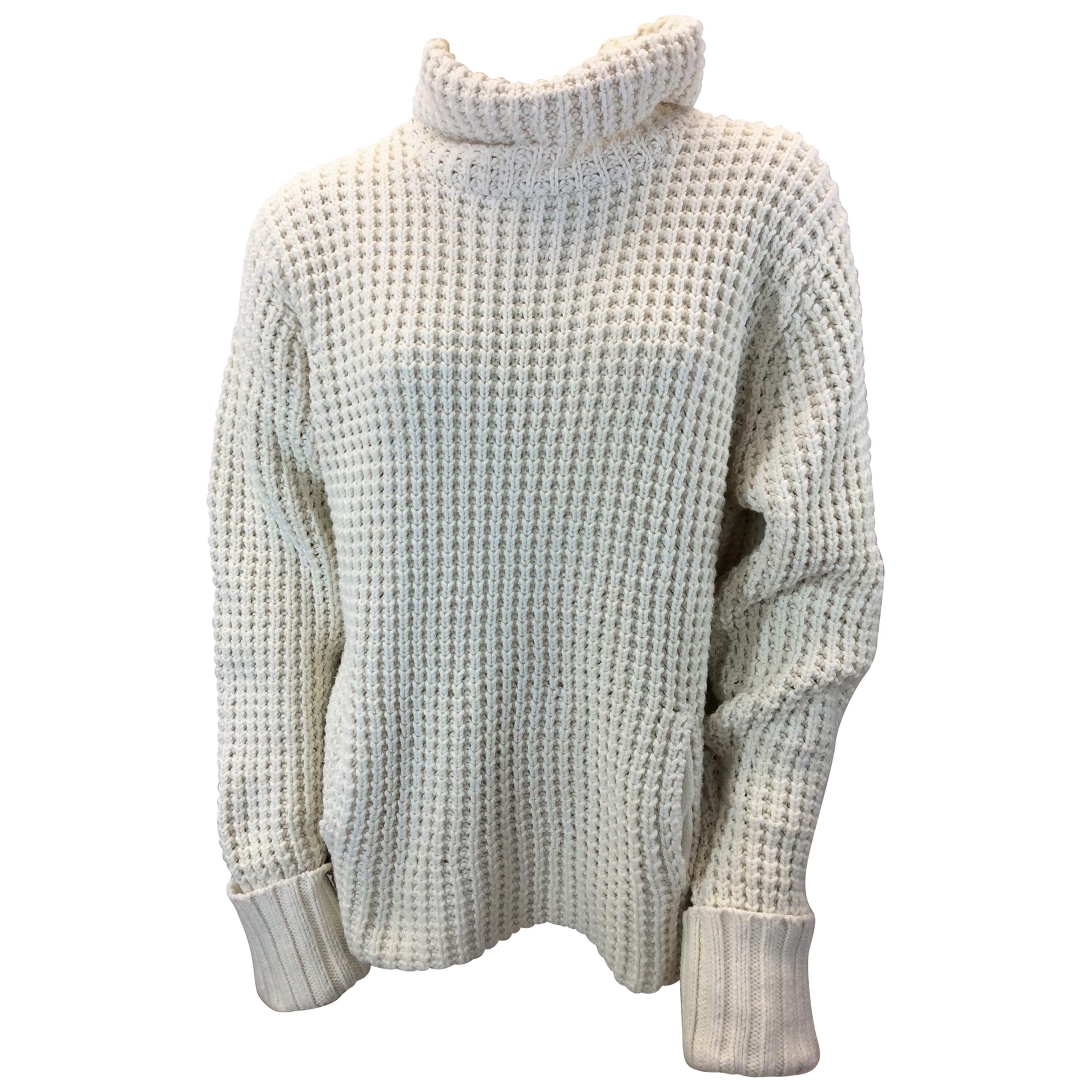 Lauren Hansen Off White Knit Sweater For Sale