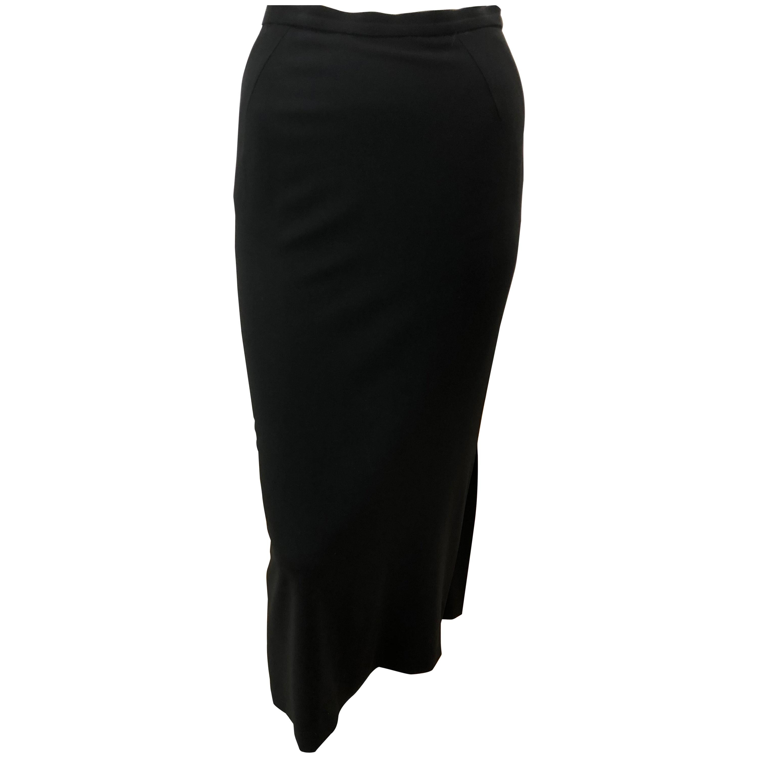 Dolce & Gabbana Black Fine Wool Skirt, 1990s   