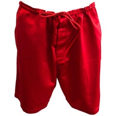 Miu Miu Red Silk "Boxing" Shorts (42 Itl) W/Tag